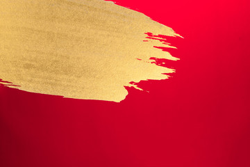 gold ink red paper