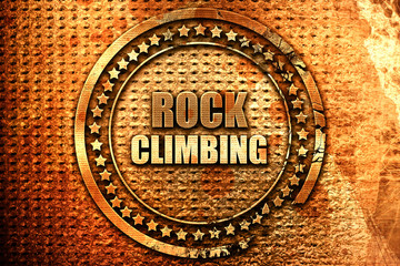 rock climbing sign background, 3D rendering, grunge metal stamp