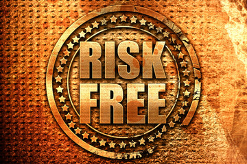 risk free, 3D rendering, grunge metal stamp