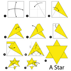  step by step instructions how to make origami A Star.