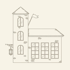 Hand drawn outline vector house