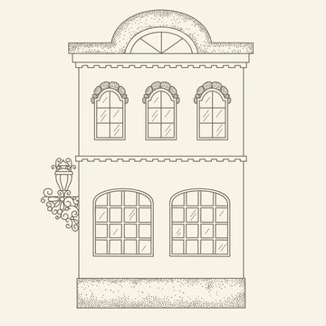 Hand drawn outline vector house