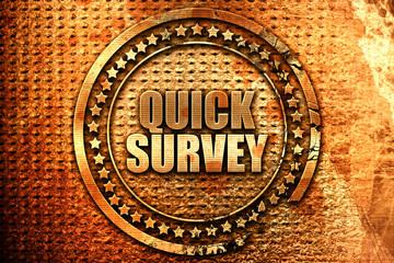 quick survey, 3D rendering, grunge metal stamp
