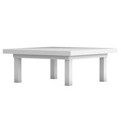 White Table. 3D render isolated on white. Platform or Stand Illustration. Template for Object Presentation.