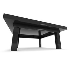 Black Table. 3D render isolated on white. Platform or Stand Illustration. Template for Object Presentation.