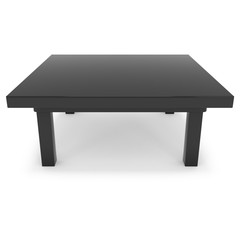 Black Table. 3D render isolated on white. Platform or Stand Illustration. Template for Object Presentation.
