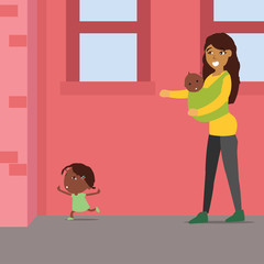 Mother take care her children