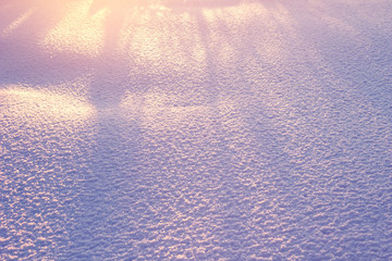 The snow on the field, brightly illuminating the sun's rays