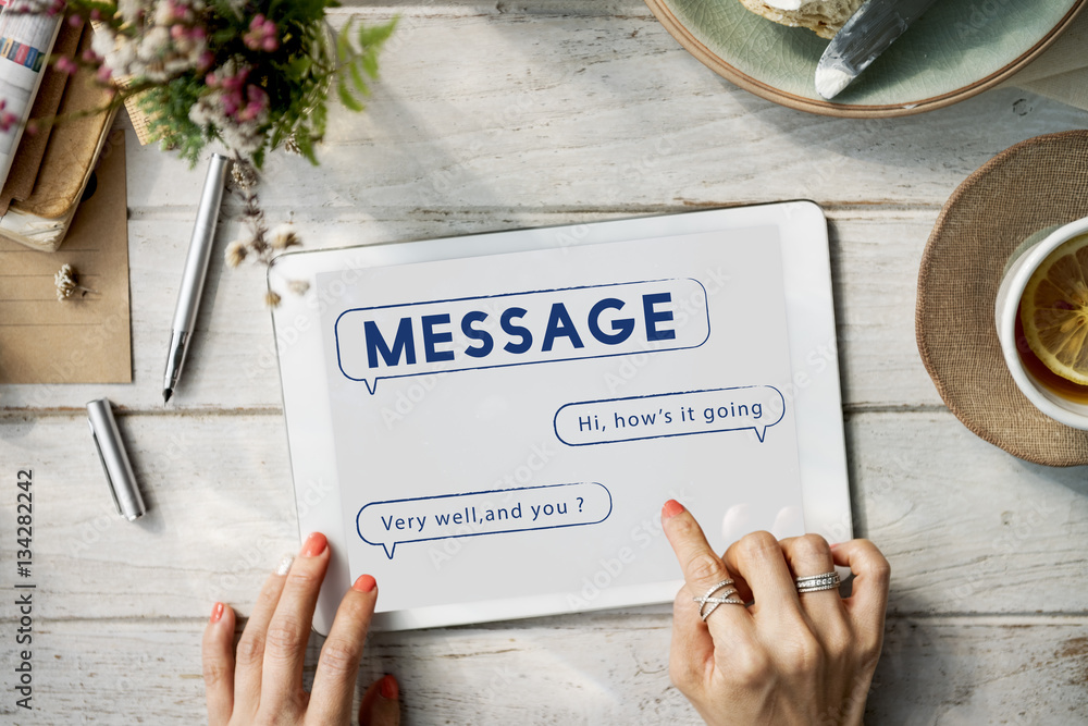 Poster message text mail chat communication concept