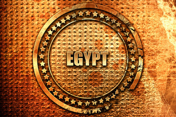 Greetings from egypt, 3D rendering, grunge metal stamp