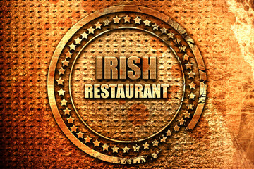 Delicious irish cuisine, 3D rendering, grunge metal stamp