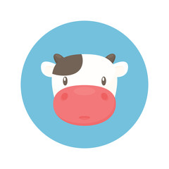 Cow face icon flat design vector