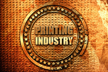 printing industry, 3D rendering, grunge metal stamp