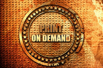 print on demand, 3D rendering, grunge metal stamp