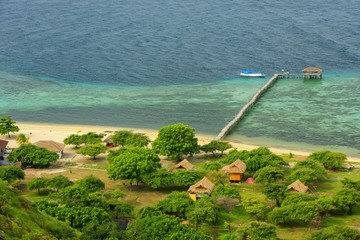 Coastline of Kanawa Island in Flores Sea, Nusa Tenggara, Indones