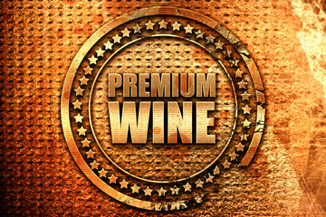 premium wine, 3D rendering, grunge metal stamp