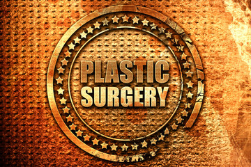 plastic surgery, 3D rendering, grunge metal stamp