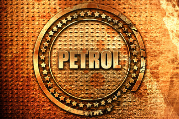petrol, 3D rendering, grunge metal stamp