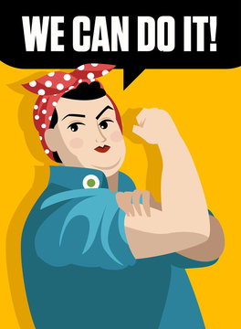 chubby fat obese feminist worker woman fighting for equality rights