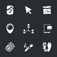 Vector Icons Set of smoking drug.