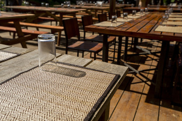 glass on table in restaurant