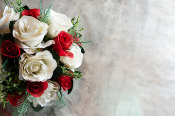 Roses and a hearts on board, Valentines Day background, wedding