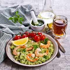 Couscous with shrimp