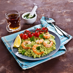 Couscous with shrimp