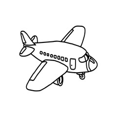 illustration vector hand drawn doodle of airplane icon isolated on white background