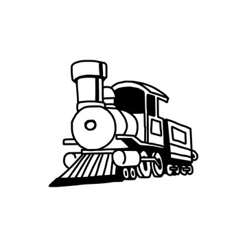 illustration vector hand drawn doodle of locomotive train isolated