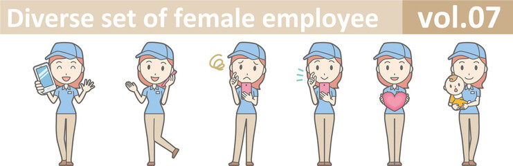 Diverse set of female employee, EPS10 vol.07