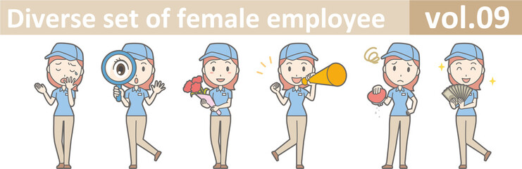 Diverse set of female employee, EPS10 vol.09