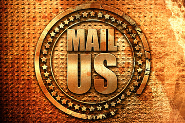 mail us, 3D rendering, grunge metal stamp