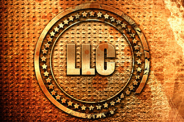llc, 3D rendering, grunge metal stamp