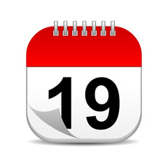 19 on blank calendar