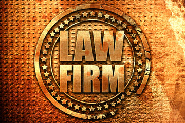 law firm, 3D rendering, grunge metal stamp