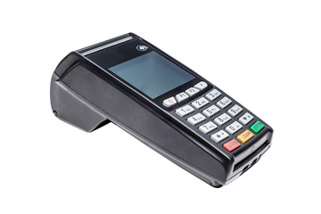 Obraz premium Modern bank terminal on the white