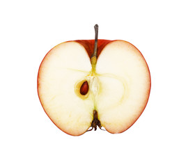 The fruit half of  apple isolated on a white background