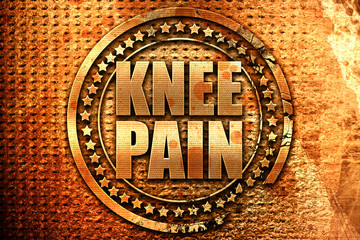 knee pain, 3D rendering, grunge metal stamp