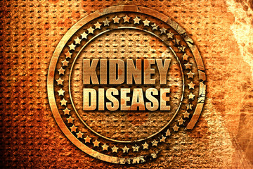 kidney disease, 3D rendering, grunge metal stamp