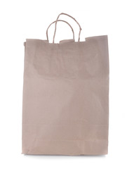One paper shopping bag on white