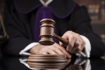 Court gavel,Law theme, mallet of Judge