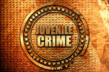 juvenile crime, 3D rendering, grunge metal stamp