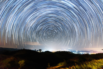 star trails on the sky