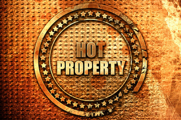 hot property, 3D rendering, grunge metal stamp