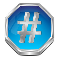 Obraz premium Hashtag Button - 3D illustration
