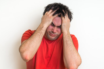 Naklejka premium Disappointed man in depression