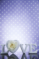 Valentine's day concept with wooden letters love and heart