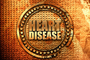 heart disease, 3D rendering, grunge metal stamp