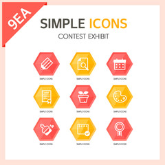contest exhibit Simple icons set